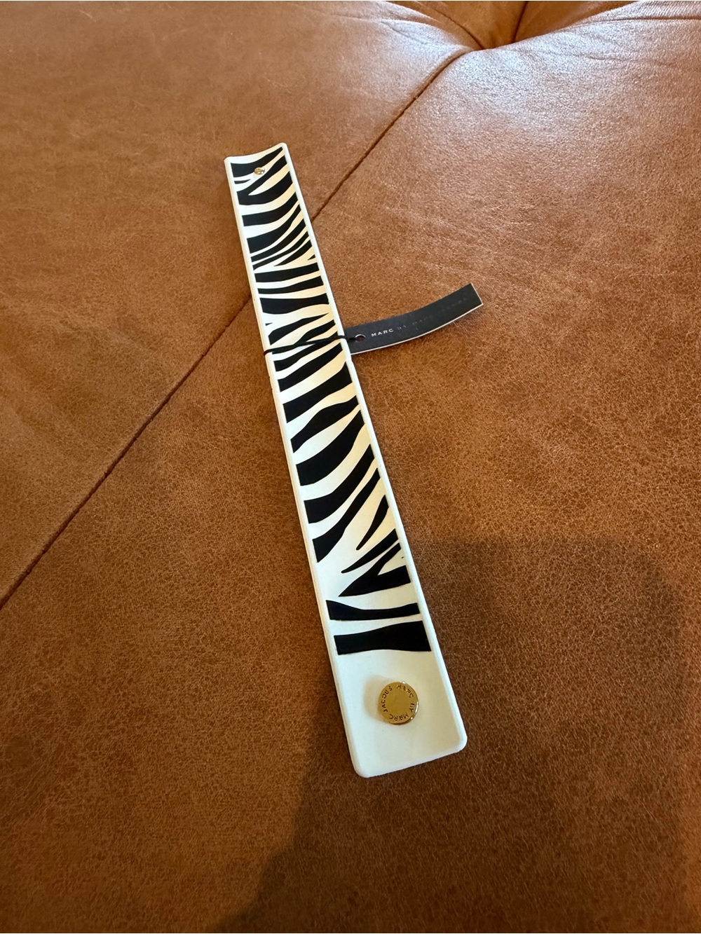 NWT Marc by Marc Jacobs Zebra Print Silicone Slap Bracelet Y2K Rare